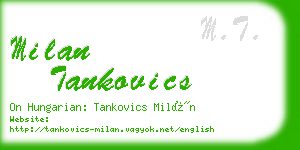 milan tankovics business card